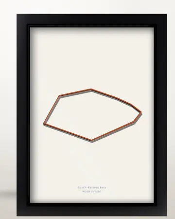 Framed Singapore country outline poster on a solid beige background