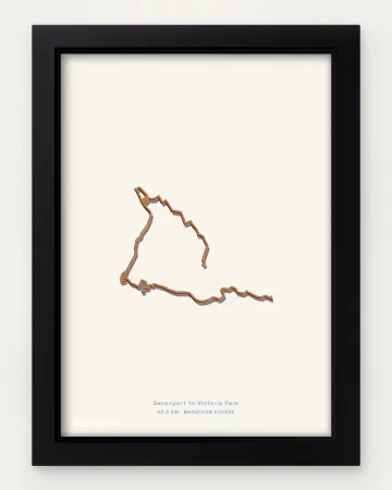 Auckland marathon course in a framed solid-colour view