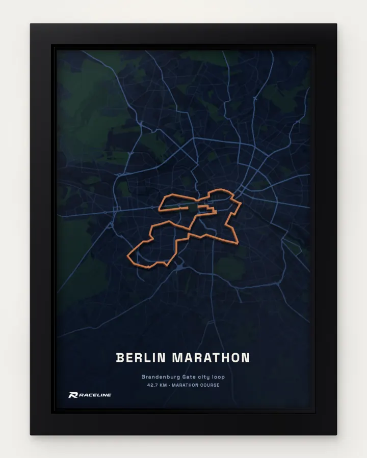 Berlin marathon course in a framed map view
