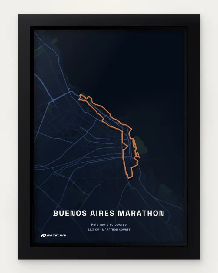 Buenos Aires marathon course in a framed map view