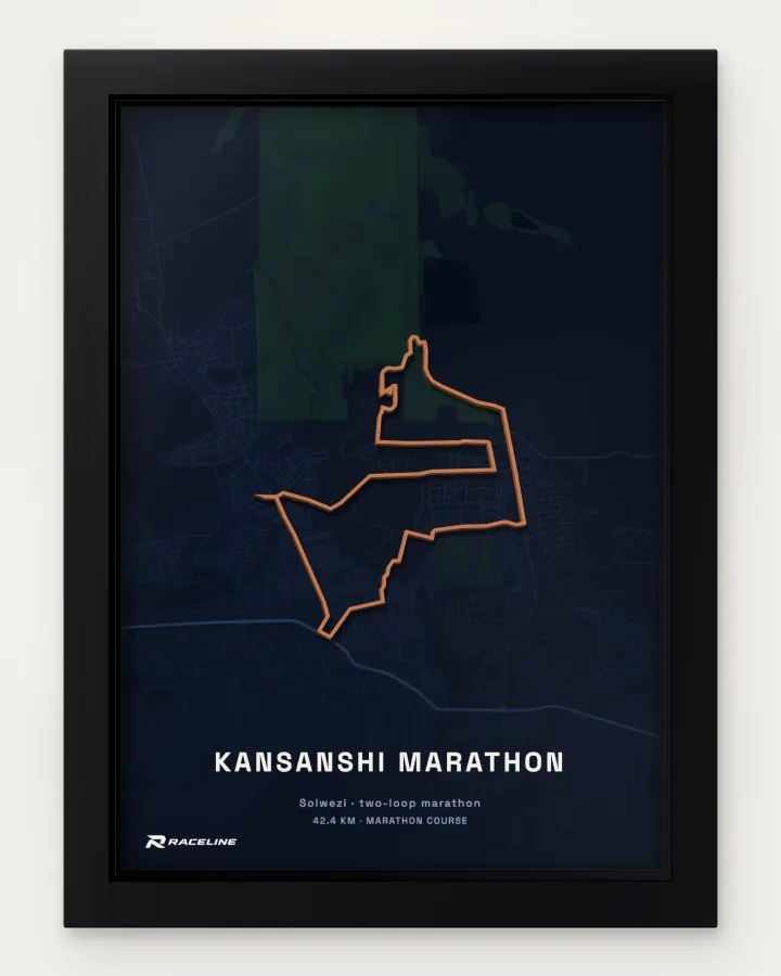 Kansanshi marathon course in a framed map view
